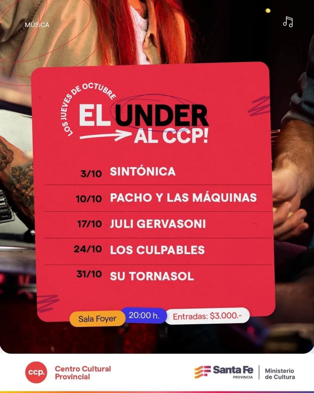 El ciclo del Under santafesino de los jueves ya tiene sus fechas de Octubre!