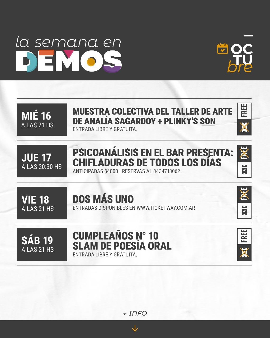 Programación de Demos del 16/10 al 19/10