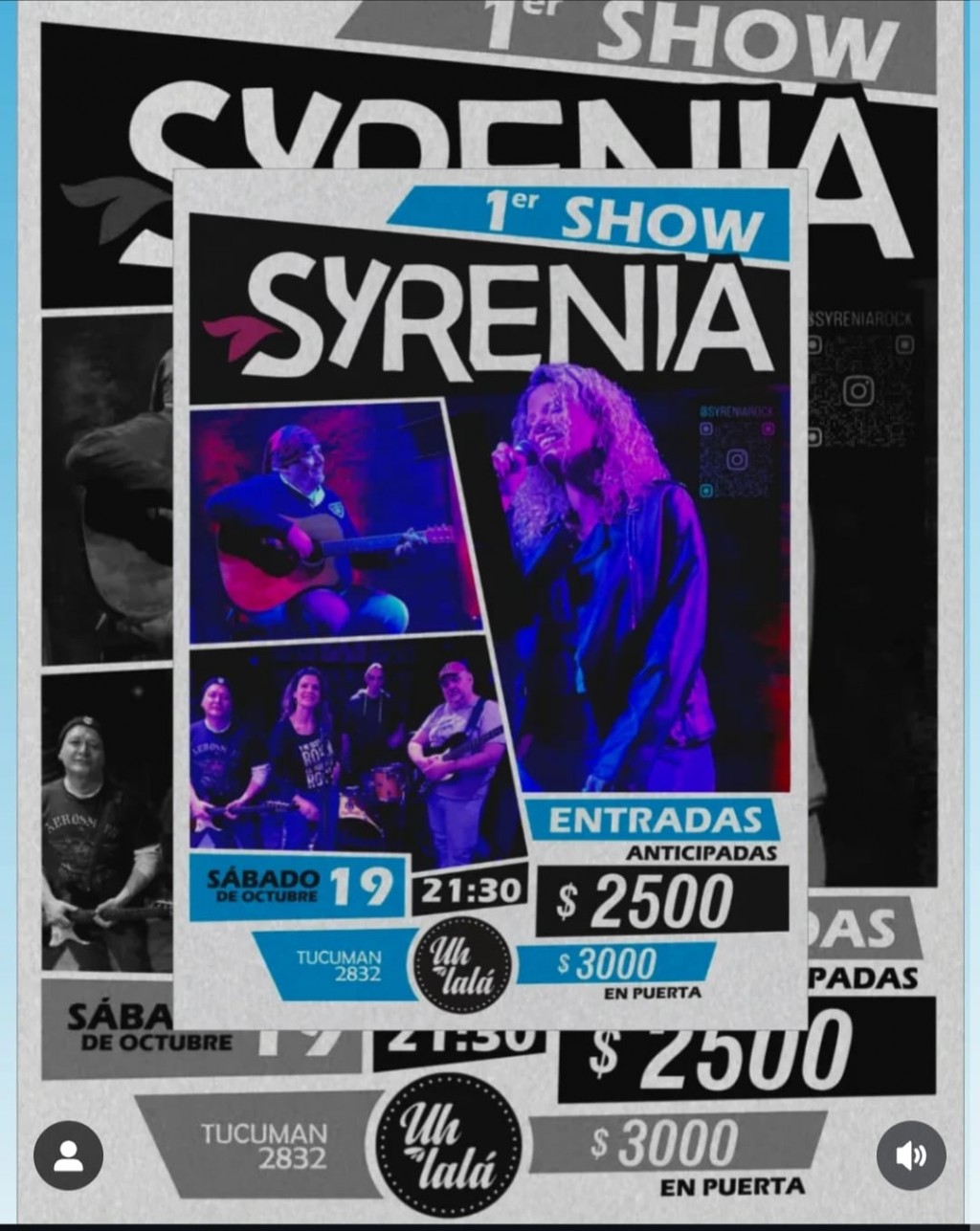 19/10 - SYRENIA en vivo en Uh lalá