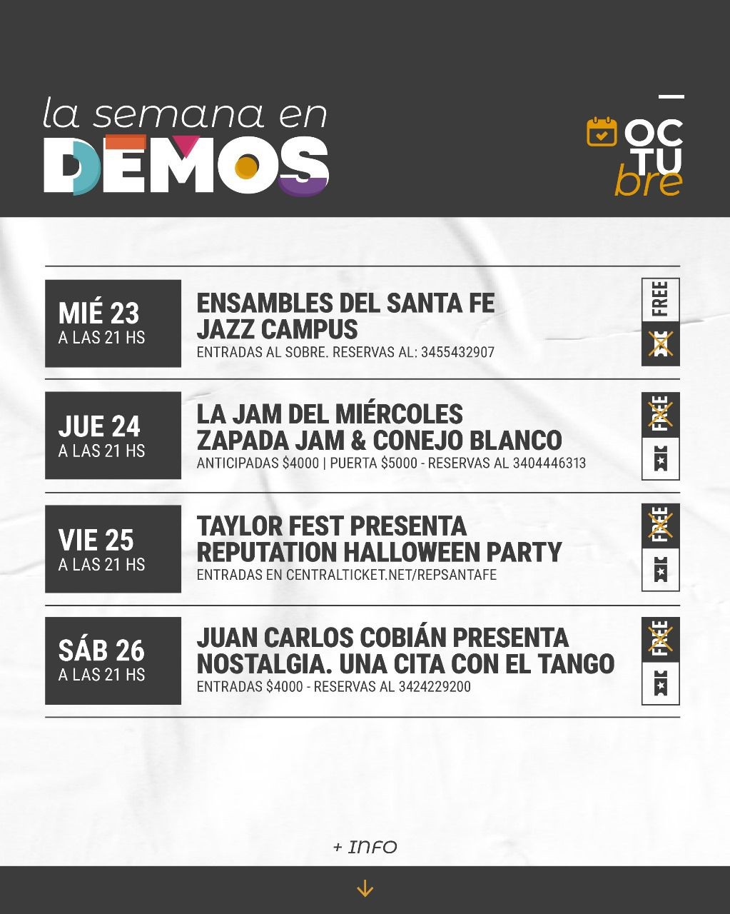 Programación de Demos del 23/10 al 26/10