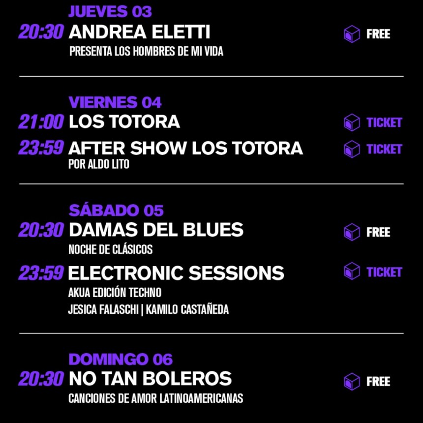 Programaci&oacute;n de HUB del  03/10 al 06/10