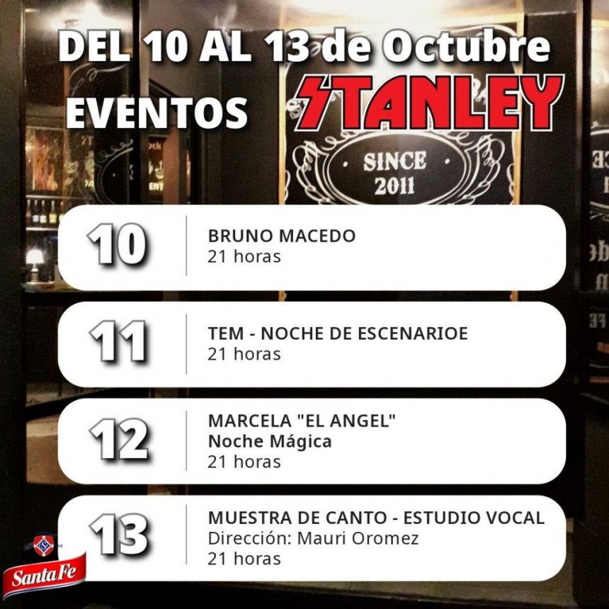 Programaci&oacute;n de STANLEY del 10/10 al 13/10
