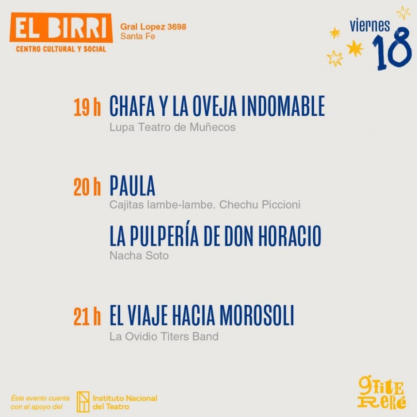 TITERER&Eacute; FESTIVAL 9na EDICI&Oacute;N en EL Birri