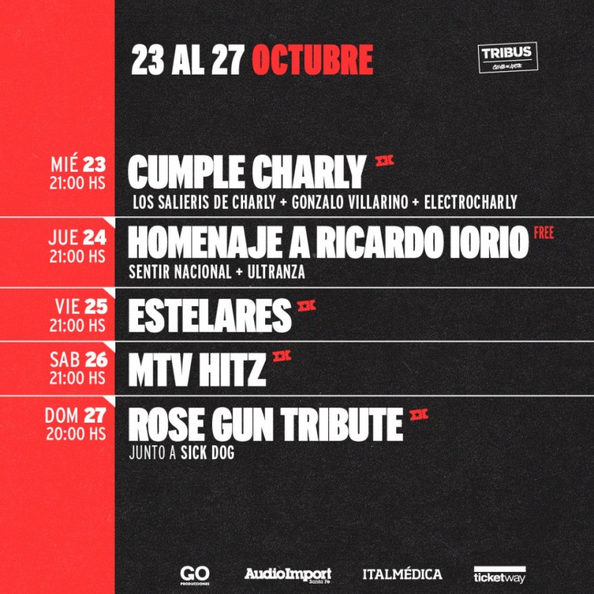 Programaci&oacute;n de Tribus desde el 23/10 al 27/10