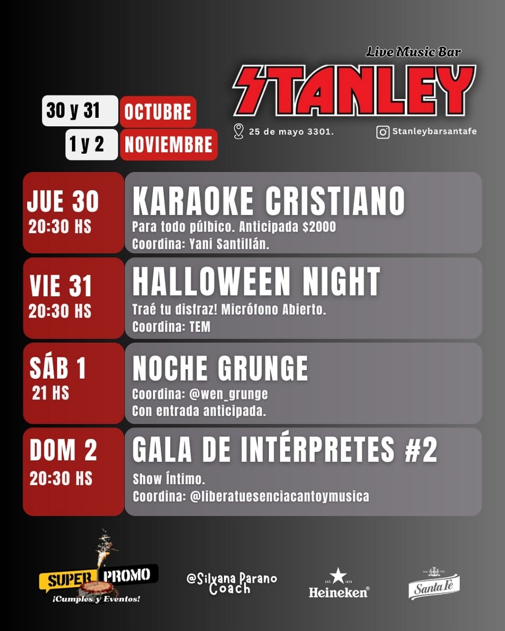 Programaci贸n de Stanley para esta semana