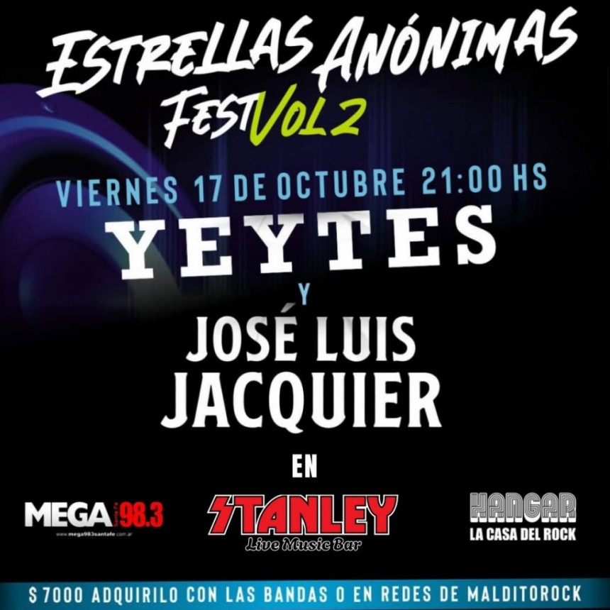 17/10 - Estrellas Anónimas Fest Vol. II – El rock que nos hizo ser 
