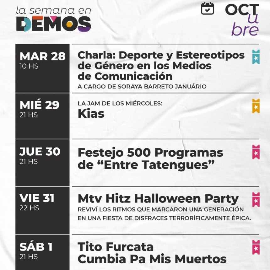 La semana en DEMOS del 28/10 al 1/11