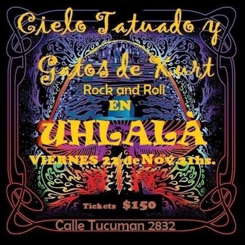 22/11 - Cielo Tatuado se presenta en Uhlala