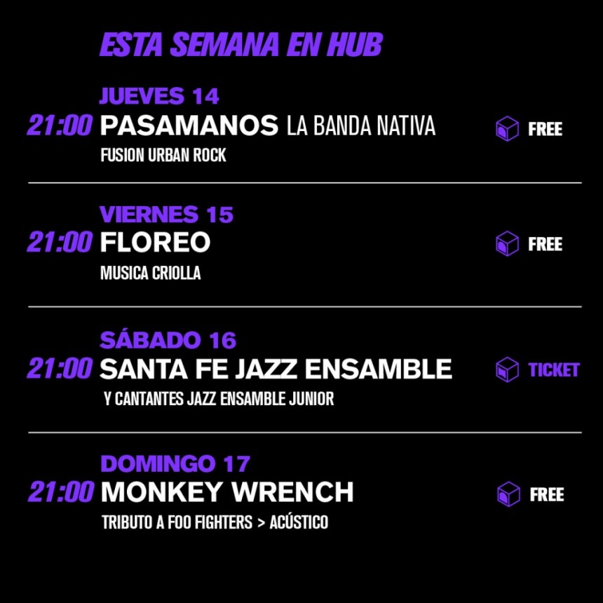 Programación de HUB del  14/11 al 17/11