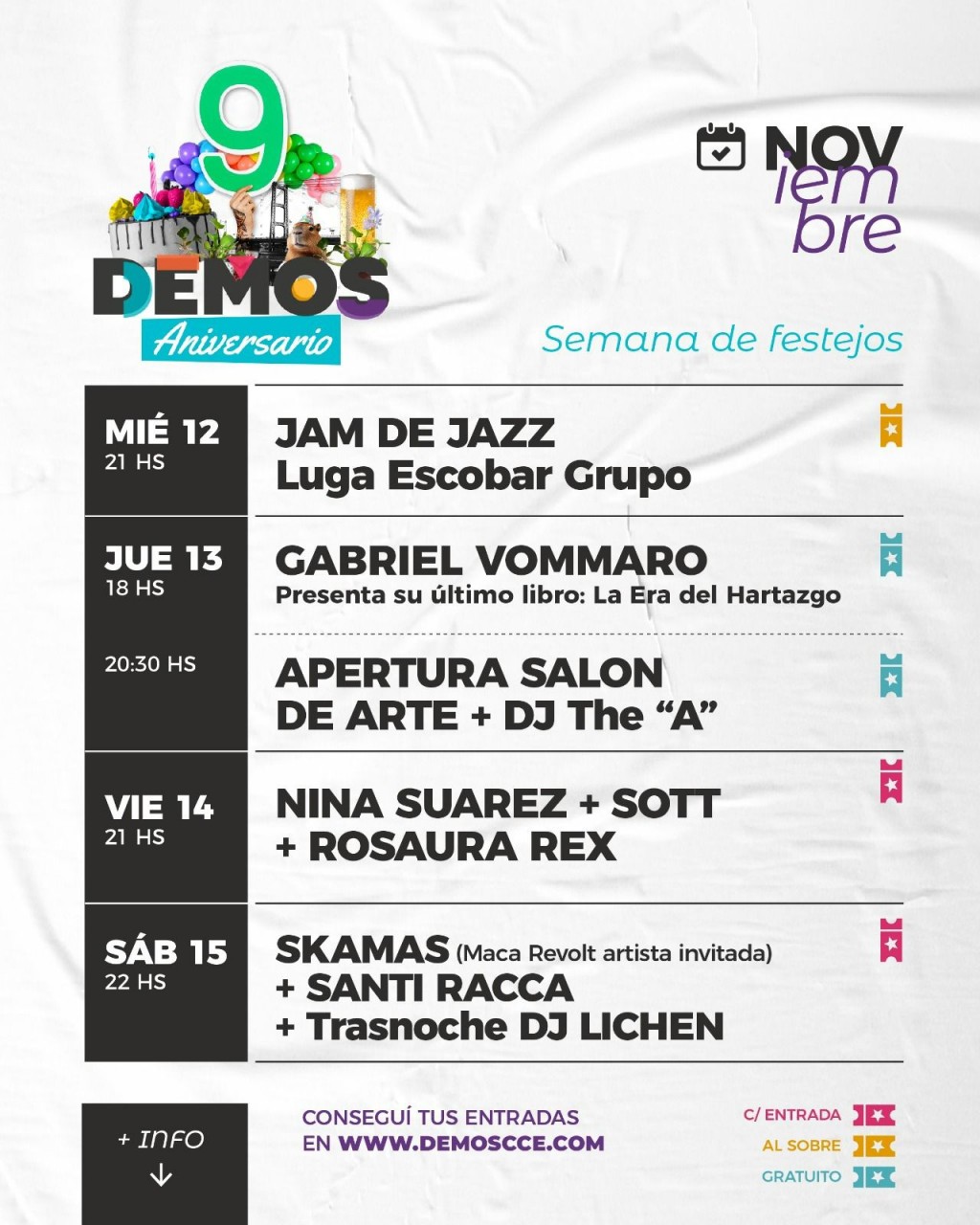 ¡La semana del 9° Aniversario de DEMOS!