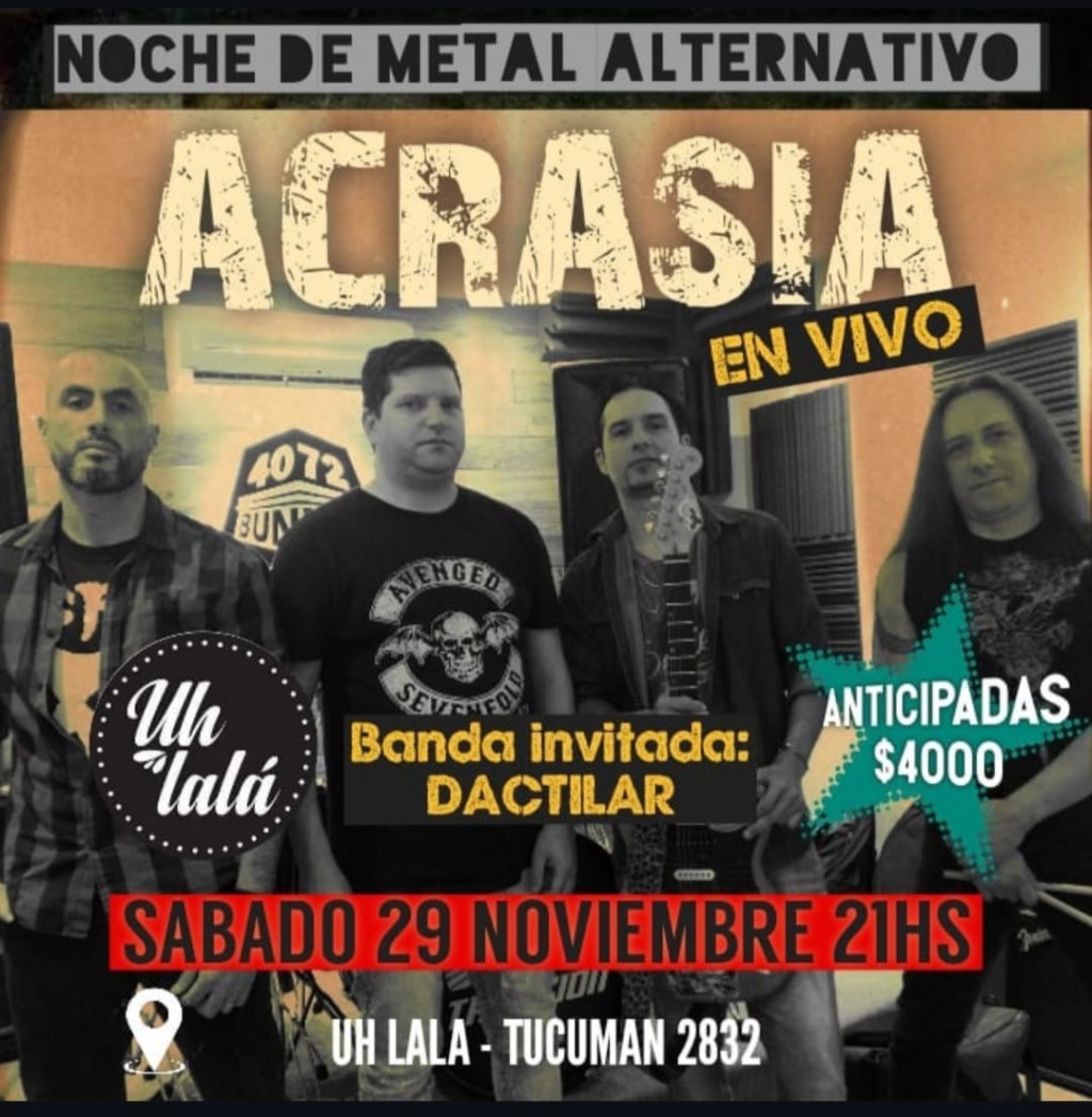 29/11 - Noche de metal alternativo en Uh lala