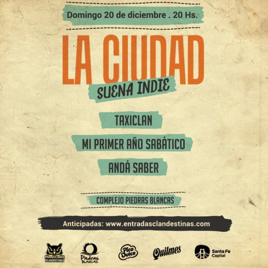 20/12 - "LA CIUDAD SUENA INDIE"