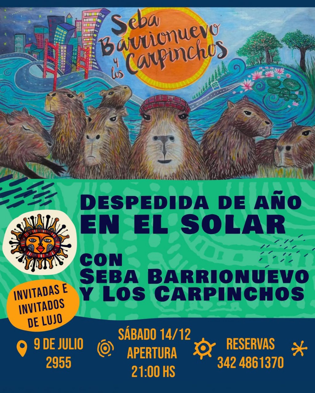 14/12 - Despedida de año en el Solar de las Artes con Seba Barrionuevo y Los Carpinchos _