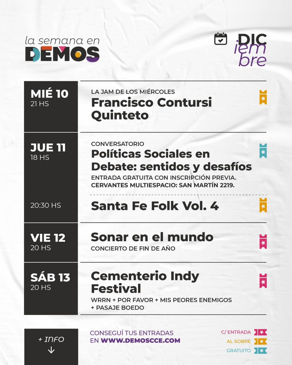 La semana en DEMOS del 10/12 al 13/12